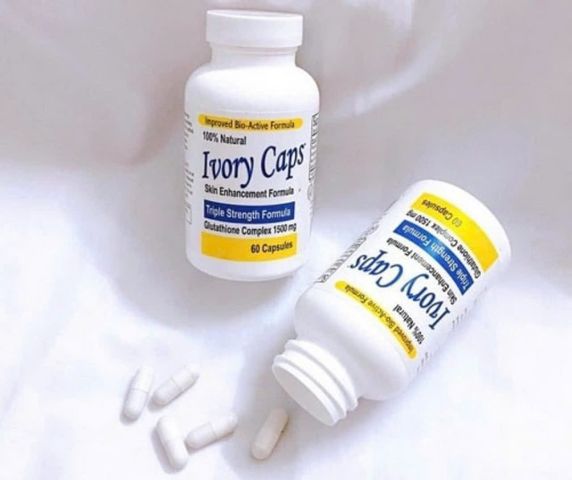 Viên uống Trắng Da - Cải Thiện Sắc Tố Da Ivory Caps Glutathione Complex 1500 mg 60 viên - S/P Chuẩn Mỹ