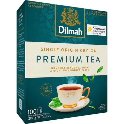 Hộp trà Dilmah Extra Strength 100 túi lọc - Trà đen thơm ngon, giúp tăng cường tinh thần, cho người yêu trà đích thực.