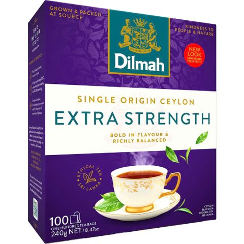 Trà túi lọc Dilmah Extra Strength 100 túi - Hương vị đậm đà từ trà đen nguyên chất, tốt cho sức khỏe và tinh thần
