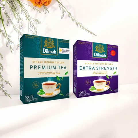 Hộp trà túi lọc Dilmah Extra Strength 100 túi - Trà Ceylon đậm đà, tiện lợi cho cuộc sống bận rộn