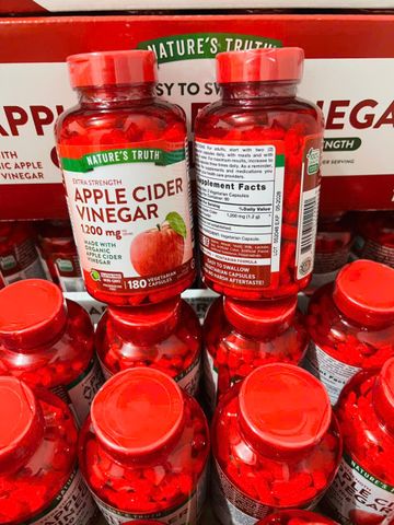 Viên Giấm Táo Hữu Cơ Nature's Truth Apple Cider Vinegar 1200 mg - 180 viên - Hỗ Trợ Giảm Cân & Duy Trì Vóc Dáng Thon Gọn - S/P Chuẩn Mỹ