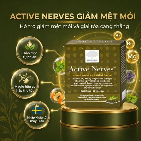 Viên uống hỗ trợ giảm mệt mỏi New Nordic Active Nerves New Nordic (30 viên)