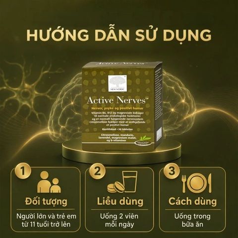 Viên uống hỗ trợ giảm mệt mỏi New Nordic Active Nerves New Nordic (30 viên)
