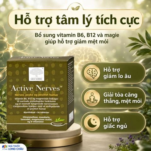 Viên uống hỗ trợ giảm mệt mỏi New Nordic Active Nerves New Nordic (30 viên)
