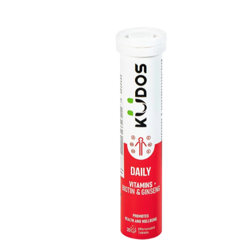 Viên sủi giúp bổ sung các vitamin cho cơ thể Kudos Daily Vitamins Plus Biotin & Ginseng hương cam (20 viên)