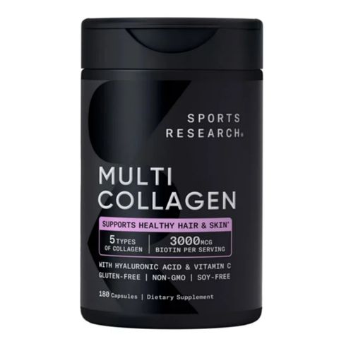 Viên uống Sports Research Multi Collagen 180 viên - Tăng Cường Sức Khỏe Da/Móng/Tóc - S/P Chuẩn Mỹ