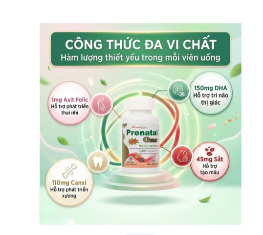 Viên uống bổ sung vitamin và khoáng chất cho phụ nữ mang thai và sau sinh Prenatal One Vitamins For Life (60 viên)