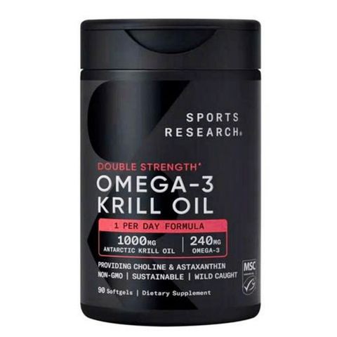 Viên uống Dầu Nhuyễn Thể Omega-3 Sports Research Double Strength Omega-3 Krill Oil 90 viên - Bảo Vệ Sức Khỏe Tim Mạch/Não Bộ & Khớp - S/P Chuẩn Mỹ