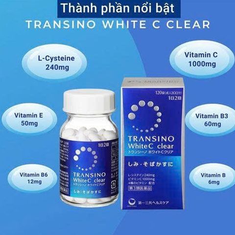 Viên uống trắng da mờ nám Transino white C Japan 240 viên