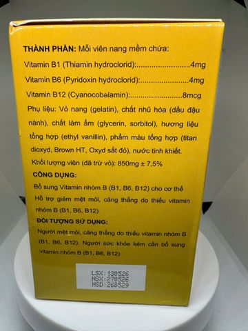 VITAMIN 3B Euzofa (Bổ sung vitamin 3B,hỗ trợ giảm mệt mỏi,căng thẳng do thiếu vitamin)