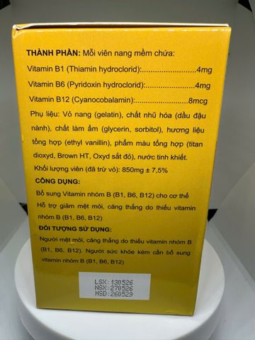VITAMIN 3B Euzofa (Bổ sung vitamin 3B,hỗ trợ giảm mệt mỏi,căng thẳng do thiếu vitamin)