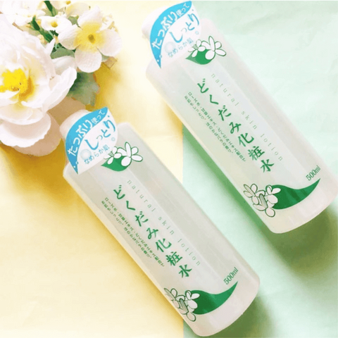Nước Dưỡng Da Chinoshio Dokudami Chiết Xuất Lá Diếp Cá 500ml Natural Skin Lotion, dành cho da bị mụn, tuyến bã nhờn hoạt động mạnh, da xỉn màu, thiếu sức sống