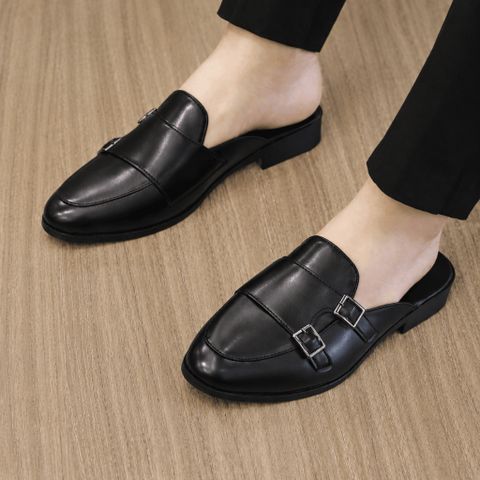 ( BAN L36 ) Giày Sục MonkStrap Khoá Không Rỉ, Giầy Mùa Hè Cho Nam Đế Cao Su Đúc Nguyên Khối Chống Trơn Trượt