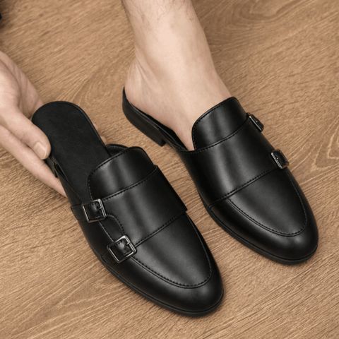 ( BAN L36 ) Giày Sục MonkStrap Khoá Không Rỉ, Giầy Mùa Hè Cho Nam Đế Cao Su Đúc Nguyên Khối Chống Trơn Trượt