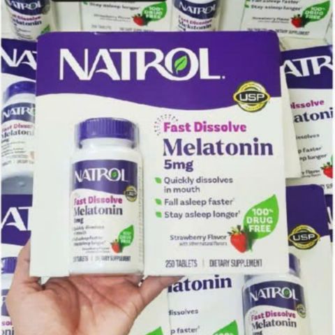 Viên ngậm Hỗ Trợ Giấc Ngủ Natrol Fast Dissolve 5 mg - 250 viên - Ngủ Sâu Giấc & Điều Hoà Lại Đồng Hồ Sinh Học - S/P Chuẩn Mỹ