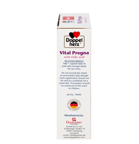 Viên uống bổ sung vitamin và khoáng chất cho phụ nữ mang thai Doppelherz Aktiv Vital Pregna (Hộp 30 viên)