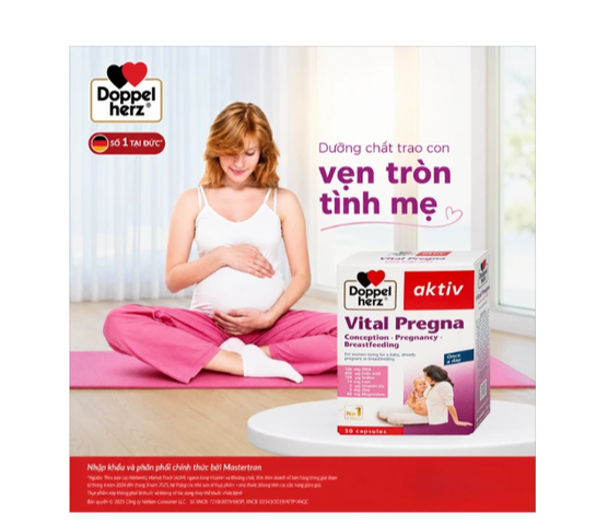 Viên uống bổ sung vitamin và khoáng chất cho phụ nữ mang thai Doppelherz Aktiv Vital Pregna (Hộp 30 viên)