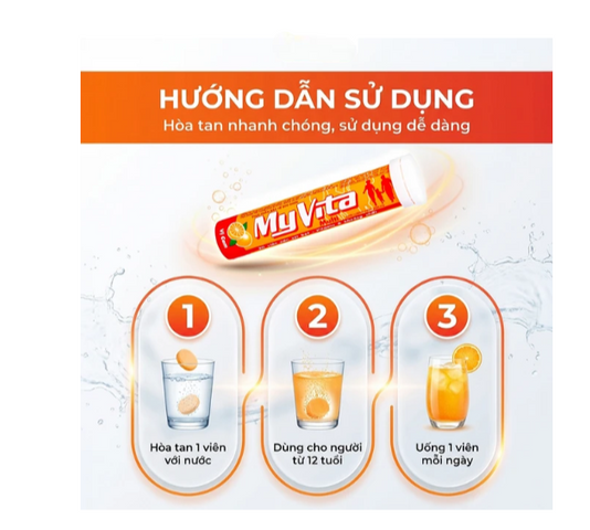 Viên sủi giúp bổ sung Vitamin MyVita Multi SPM vị cam (20 viên)