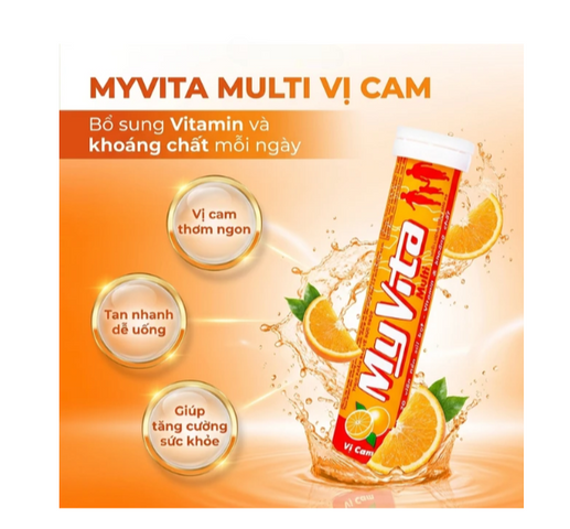 Viên sủi giúp bổ sung Vitamin MyVita Multi SPM vị cam (20 viên)