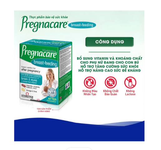 Viên bổ sung vitamin và khoáng chất cho phụ nữ cho con bú Vitabiotics Pregnacare Breast Feeding (6 vỉ x 14 viên)