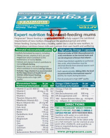 Viên bổ sung vitamin và khoáng chất cho phụ nữ cho con bú Vitabiotics Pregnacare Breast Feeding (6 vỉ x 14 viên)
