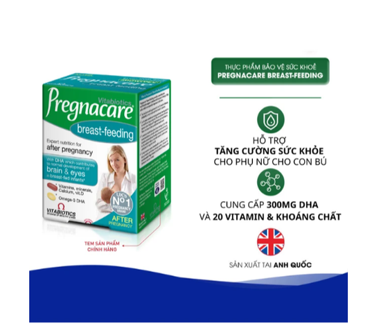 Viên bổ sung vitamin và khoáng chất cho phụ nữ cho con bú Vitabiotics Pregnacare Breast Feeding (6 vỉ x 14 viên)