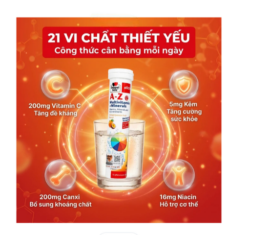 Viên sủi giúp tăng sức đề kháng A-Z Fizz Doppelherz (13 viên)