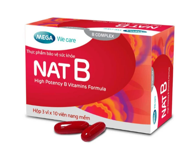 Viên uống bổ sung vitamin nhóm B NAT B MEGA We care (3 vỉ x 10 viên)