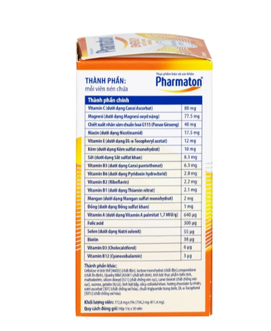 Pharmaton Energy 30 Viên – Bổ Sung Vitamin & Khoáng Chất Hỗ Trợ Tăng Năng Lượng, Giảm Mệt Mỏi