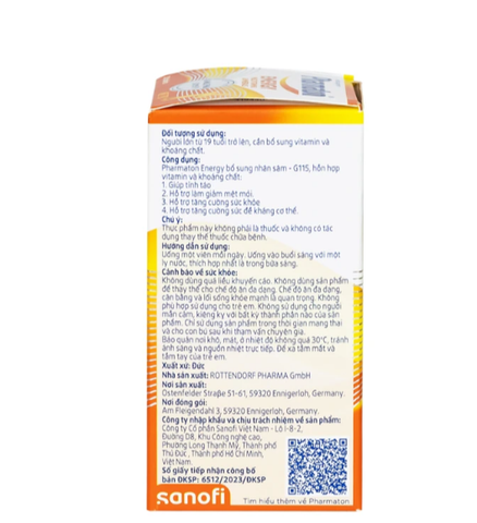 Pharmaton Energy 30 Viên – Bổ Sung Vitamin & Khoáng Chất Hỗ Trợ Tăng Năng Lượng, Giảm Mệt Mỏi