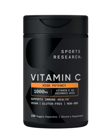 Viên uống bổ sung Vitamin C Sports Research 1000mg 180 Veggie Capsules