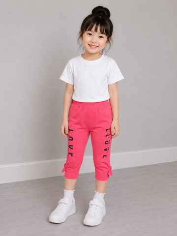 Quần legging co giãn mềm mát chữ cho bé gái mùa hè