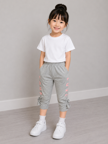 Quần legging co giãn mềm mát chữ cho bé gái mùa hè