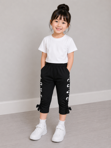 Quần legging co giãn mềm mát chữ cho bé gái mùa hè