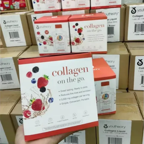 Collagen Dạng Nước Hương Vị Berry Youtheory Collagen Liquid [30 gói x 30 mL] - Hỗ Trợ Da/Móng/Tóc - S/P Chuẩn Mỹ