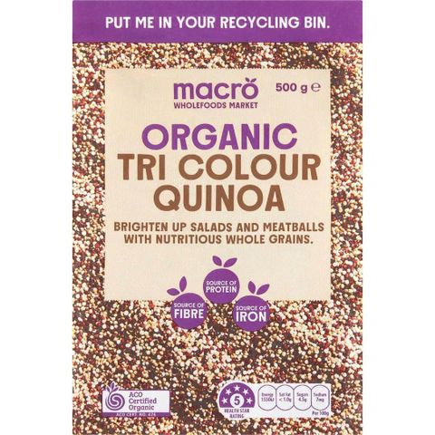 Macro Organic Quinoa Tri Colour 500g Ngũ Cốc Hữu Cơ Cho Gia Đình