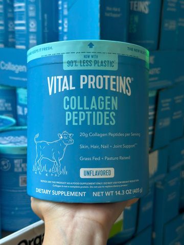Bột Collagen Thủy Phân Không Hương Vị Vital Proteins Collagen Peptides Unflavored - Giải Pháp Làm Đẹp Da/Móng/Tóc Từ Bên Trong - S/P Chuẩn Mỹ
