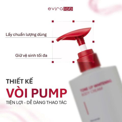 Kem Dưỡng Thể Nâng Tone, Cấp Ẩm Eviralab Tone Up Whitening Body Cream 300ml [ hàng nhập khẩu]