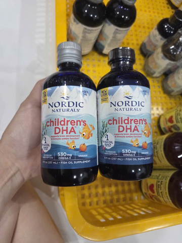 Nordic Naturals Children's DHA 530mg Omega-3 dạng lỏng,  dành cho trẻ từ 1 đến 6 tuổi Vị Orange