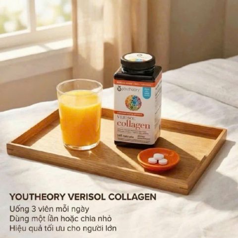 [Mẫu Mới] Viên uống Youtheory Concentrated Effect Verisol® Collagen 345 viên - Giải Pháp Trẻ Hoá Làn Da - Nuôi Dưỡng Móng/Tóc & Khớp - S/P Chuẩn Mỹ