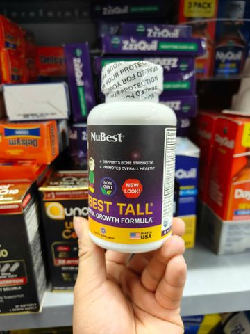 Viên uống hỗ trợ tăng chiều cao cho trẻ Nubest Tall 60 Capsules, sample New Look