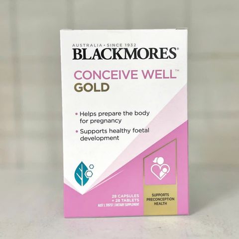Viên uống Tăng Khả Năng Thụ Thai Tự Nhiên Blackmores Conceive Well Gold 56 viên - Cải Thiện Chất Lượng Trứng - Hỗ Trợ Sức Khỏe Sinh Sản Nữ Giới - S/P Chuẩn Úc