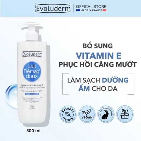 Sữa Tẩy Trang Evoluderm Giúp Làm Sạch, Dưỡng Ẩm Và Mềm Mịn Làn Da 500ml (QT)
