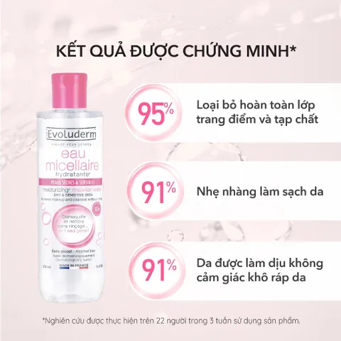 [EVOLUDERM] COMBO 02 Nước tẩy trang EVOLUDERM MICELLAR CLEANSING WATER DRY AND SENSITIVE SKIN 250ml