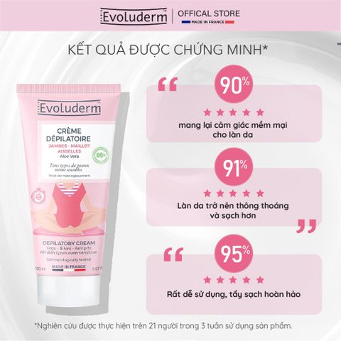 [EVOLUDERM x VHL] Kem tẩy lông vùng Bikini, nách, tay chân Evoluderm DEPILATORY CREAM 150ml