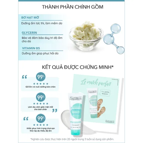 Kem dưỡng da chân Evoluderm chiết xuất bơ hạt mỡ 125ml