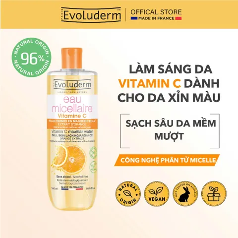 Nước Tẩy Trang không cồn Evoluderm thiên nhiên thuần chay, làm sạch sâu, da mịn màng 500ml (QT)