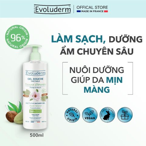 Gel Tắm Dưỡng Ẩm Evoluderm Giúp Làm Sạch Và Nuôi Dưỡng Làn Da 500ml