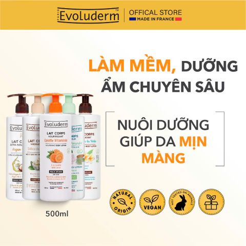 Sữa Dưỡng Thể Evoluderm Dưỡng Ẩm Dưỡng Sáng Mịn Màng Toàn Thân 500ml (QT)