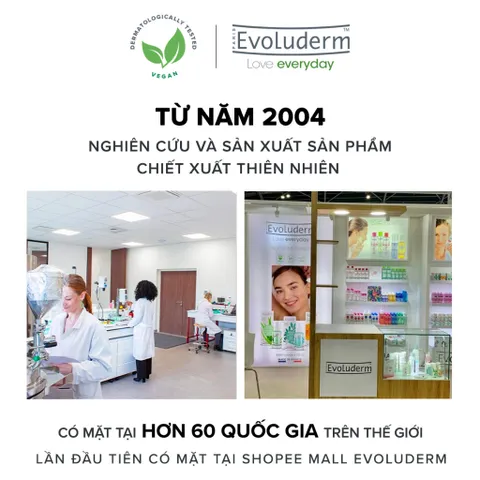 Tẩy tế bào chết mặt Evoluderm thiên nhiên thuần chay giúp làm sạch da, giảm mụn, trắng da 150ml (QT)